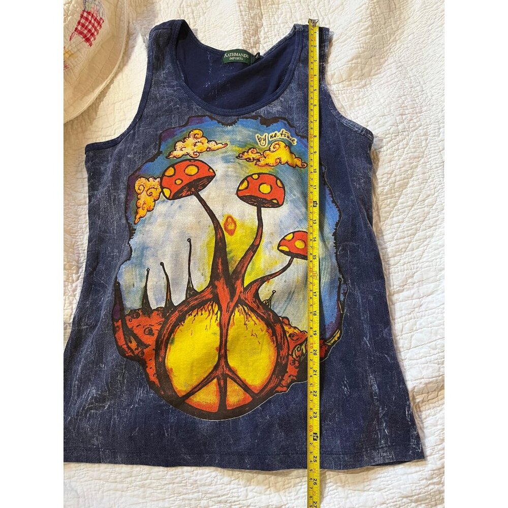 Kathmandu Imports No Time Tank Top Psychedelic Mushroom Art Women's L Cotton - Picture 8 of 9